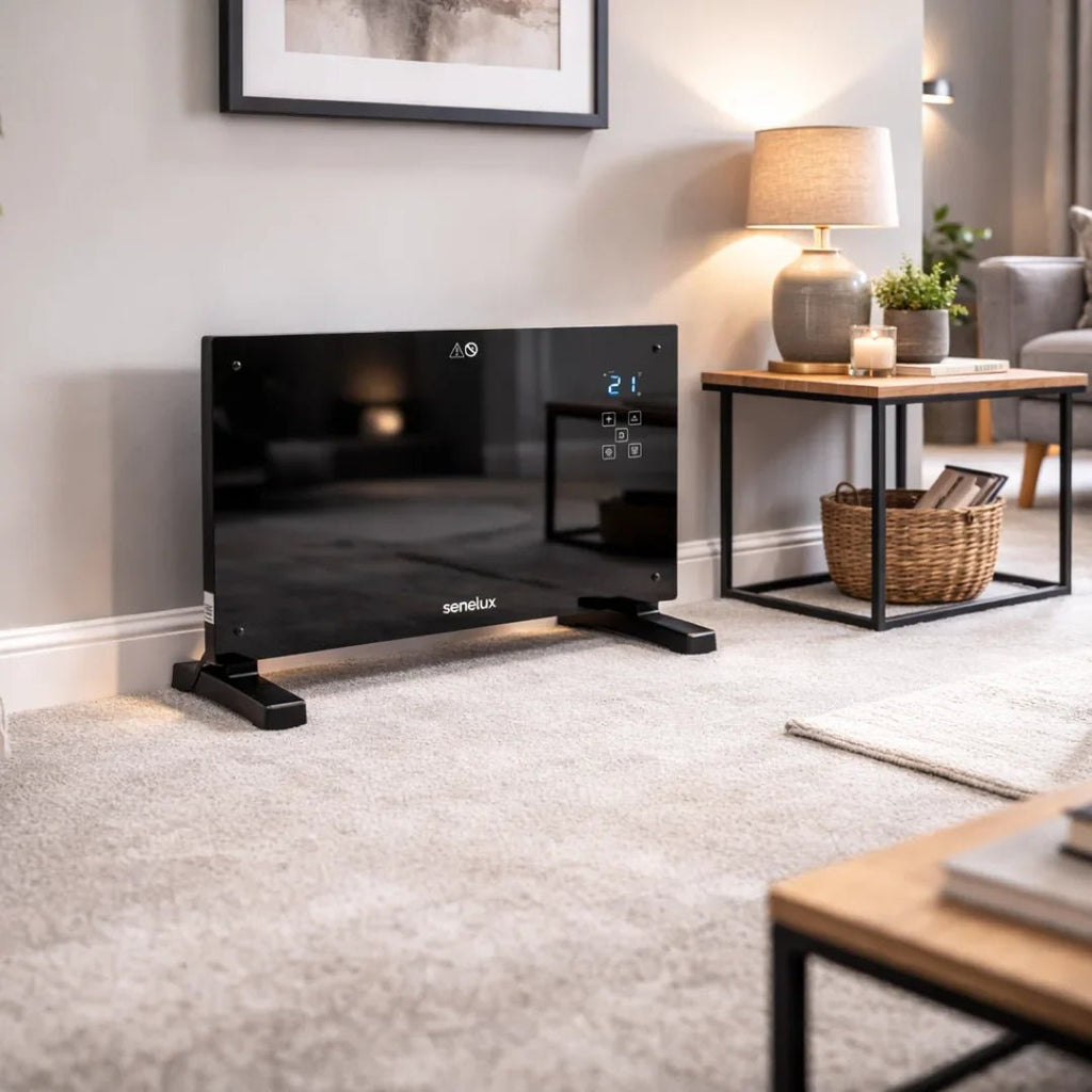 Black Glass Panel Heater with Wifi Controls - AR enterprises