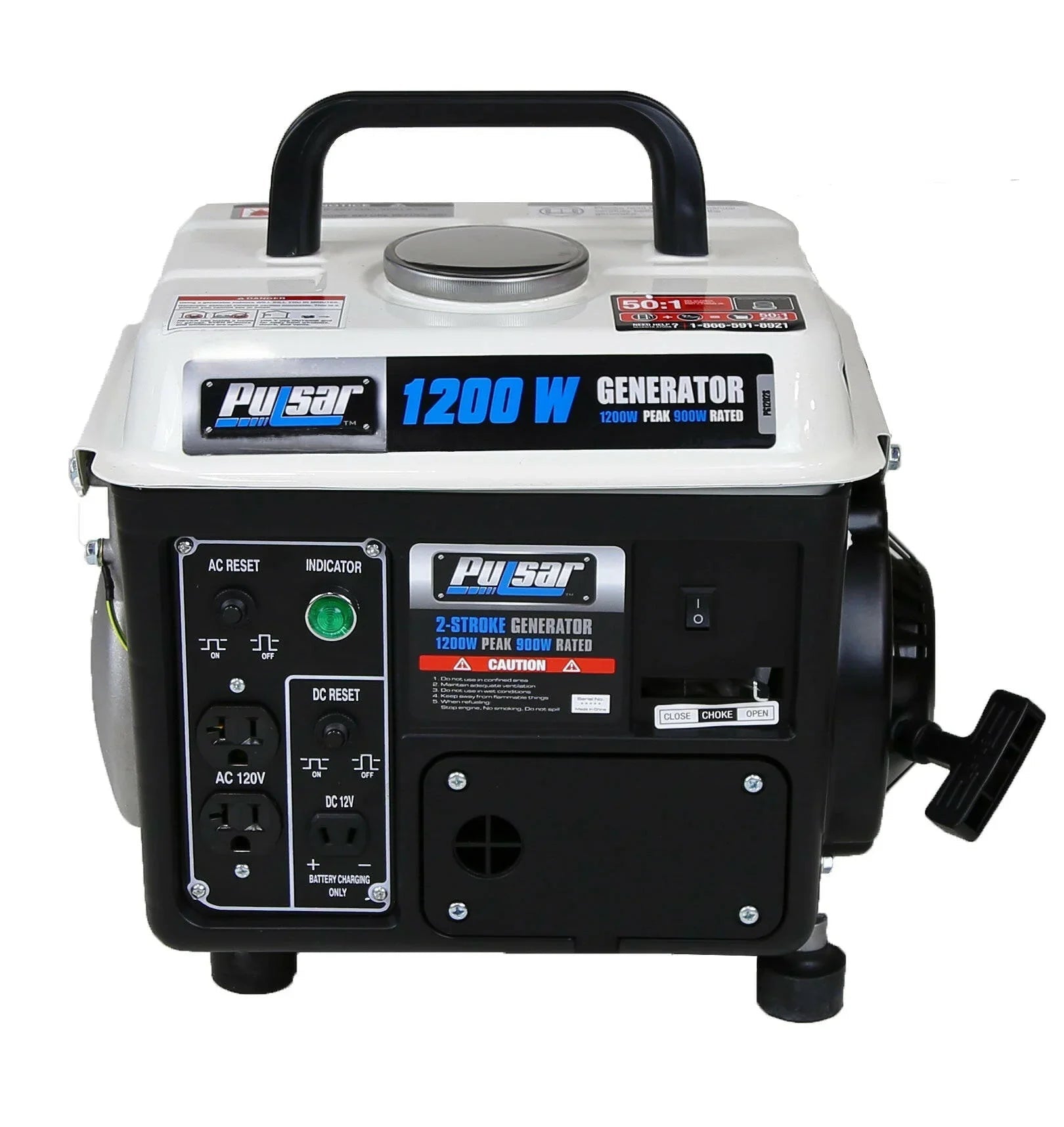 Pulsar PG1202SA 1200 Watts Portable Gasoline/Oil 2 - Stroke Generator - AR enterprises