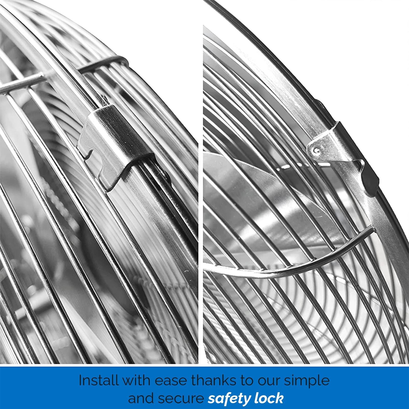 Senelux 16 Inch Metal Pedestal Floor Fan, Chrome Standing Fan with 5 Blades, Oscillating Function, 3 Speed Settings, Adjustable Height - AR enterprises