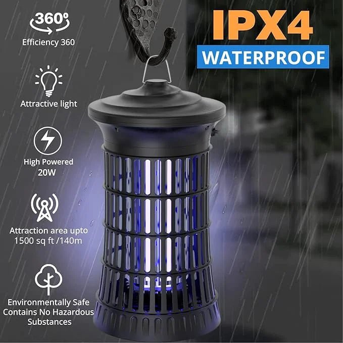 Senelux Mosquito Killer Lamp 4500V Fly Zapper 20W Insect Mosquito Trap with UV Light Bug Zapper 100m³ Coverage for Indoor Garden Outdoor - AR enterprises